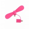 VENTILATEUR UNIVERSEL ROSE FLUO COMPATIBLE MICRO USB ET APPLE 5/5S/5C/SE/6/6S/6+/6S+