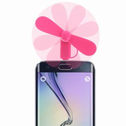 VENTILATEUR UNIVERSEL ROSE FLUO COMPATIBLE MICRO USB ET APPLE 5/5S/5C/SE/6/6S/6+/6S+