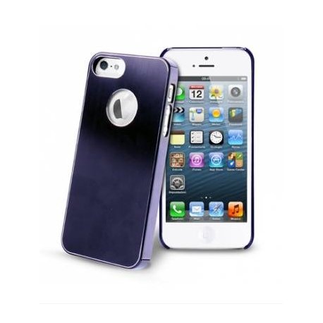 COQUE ARRIERE RIGIDE STAX METALIQUE BLEUE POUR IPHONE 5/5S/SE SOUS BOITE BLISTER