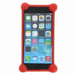 BUMPER  SILICONE UNIVERSEL ROUGE POUR SMARTPHONE