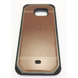 COQUE ARRIERE SAMSUNG GALAXY S7 EGDGE  RENFORCEE COUTURE MARRON