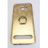 COQUE ARRIERE  SAMSUNG GALAXY S7 EDGE PRISME METAL INTERIEUR SILICONE AVEC BAGUE OR