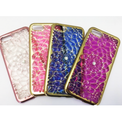 COQUE ARRIERE IPHONE 7 SILICONE STRASS ROSE