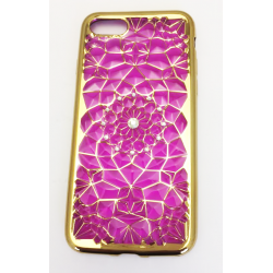 COQUE ARRIERE IPHONE 7 SILICONE STRASS ROSE