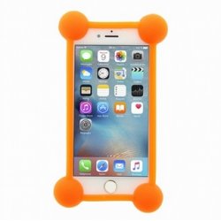 BUMPER SILICONE ANTI CHOC UNIVERSEL ORANGE POUR SMARTPHONE SOUS SACHET