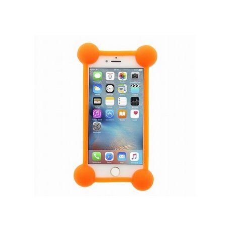 BUMPER SILICONE ANTI CHOC UNIVERSEL ORANGE POUR SMARTPHONE SOUS SACHET