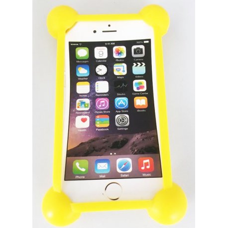 BUMPER SILICONE ANTI CHOC UNIVERSEL JAUNE POUR SMARTPHONE SOUS SACHET