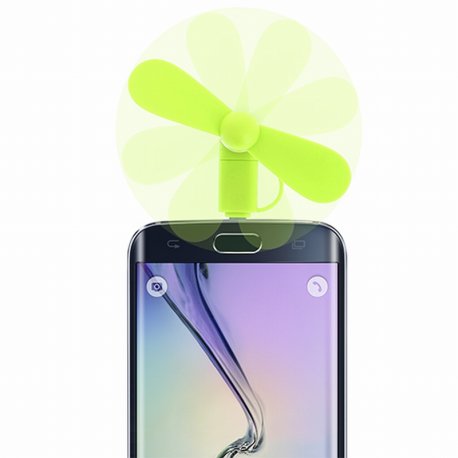   VENTILATEUR UNIVERSEL VERT COMPATIBLE MICRO USB ET APPLE 5/5S/5C/SE/6/6S/6+/6S+