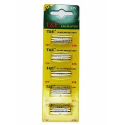 5 PILES T&E ALCALINES 27A 12 VOLT  SOUS BLISTER