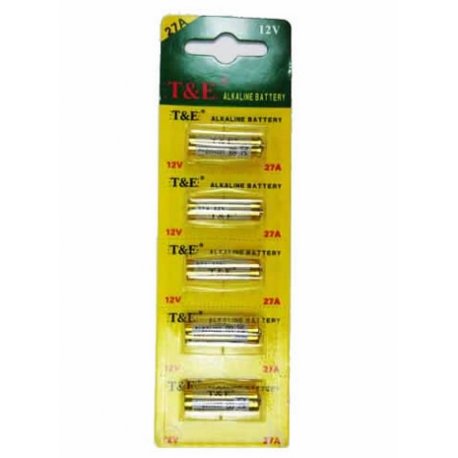 5 PILES T&E ALCALINES 27A 12 VOLT  SOUS BLISTER