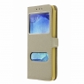 HOUSSE ETUI FOLIO SAMSUNG GALAXY A8 2018 MOCCA 2 FENETRES OR