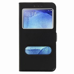 HOUSSE ETUI FOLIO XIAOMI REDMI 5  2 FENETRES MOCCA NOIR