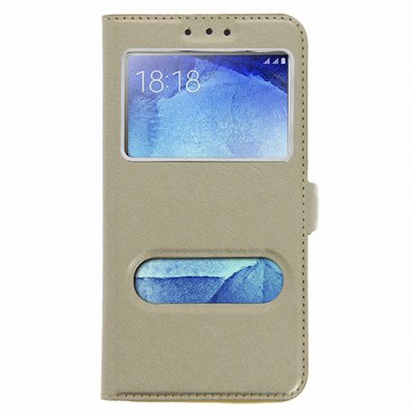 HOUSSE ETUI XIAOMI REDMI S2 2 FENETRES MOCCA OR