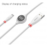 CABLE USB LIGHTNING AVEC ECRAN DE CHARGE DIGITAL BASEAUS BIG EYE 2A 1 M BLANC