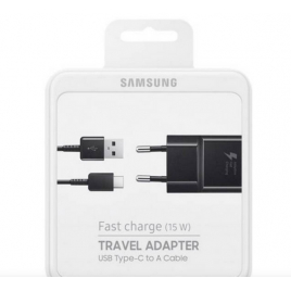 CHARGEUR SECTEUR USB RAPIDE 15 W SAMSUNG + CABLE USB TYPE-C 1,5 M 2A NOIR