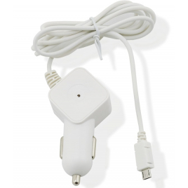 CHARGEUR ALLUME CIGARE AVEC CABLE MICRO USB MUVIT 1A 1,2 M BLANC