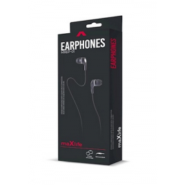 ECOUTEURS FILAIRES MAXLIFE AVEC MICRO JACK 3,5 MM 1,2 M NOIR