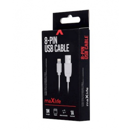 CABLE USB LIGHTNING MAXLIFE CHARGE & DATA 1A BLANC