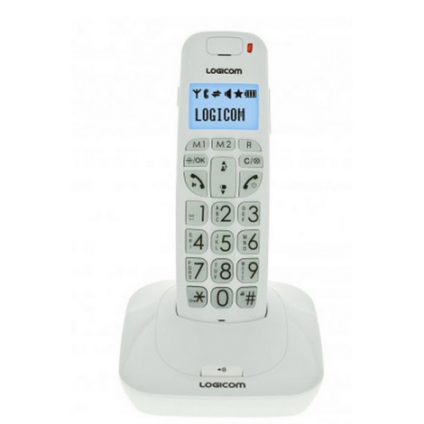 TELEPHONE SANS FIL LOGICOM CONFORT 150 RETROECLAIRE MAINS LIBRES BLANC