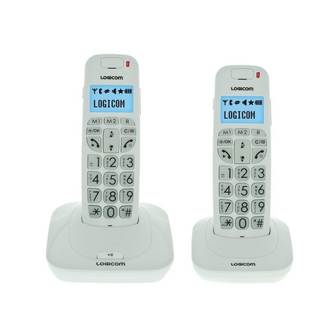 TELEPHONE SANS FIL LOGICOM CONFORT 150 2 COMBINES RETROECLAIRE MAINS LIBRES BLANC