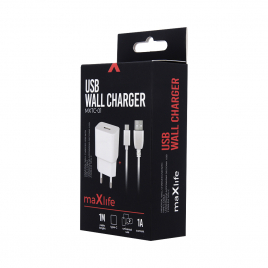 MAXLIFE CHARGEUR + CABLE TYPE C  1A