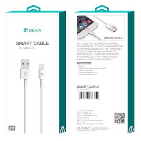 DATA CABLE LIGHTNING DEVOA 2 METRES