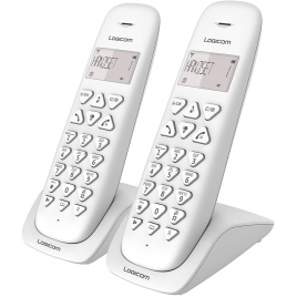 TELEPHONE SANS FIL LOGICOM VEGA 250 2 COMBINES MAINS LIBRES BLANC