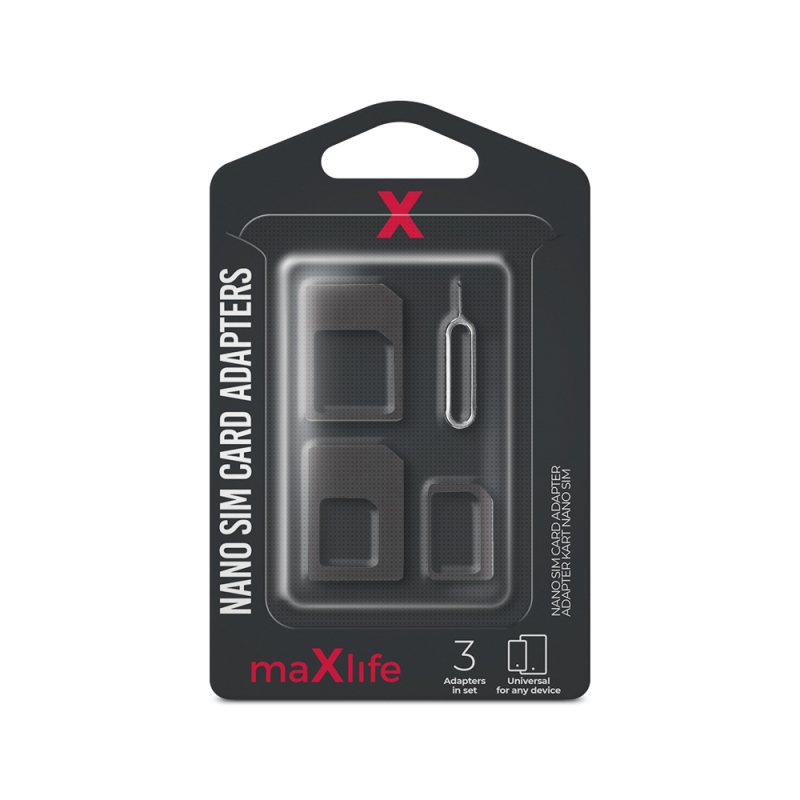 ADAPTATEUR 3 EN 1 MAXLIFE CARTE SIM - Jaclem