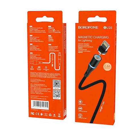 DATA CABLE MAGNETIQUE BOROPHONE LIGHTNING 2,4A