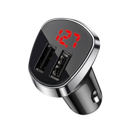ALLUME CIGARE BOROPHONE  2 USB CHARGE RAPIDE  12W NOIR + ECRAN LCD
