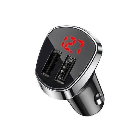 ALLUME CIGARE BOROPHONE  2 USB 12W NOIR + ECRAN LCD