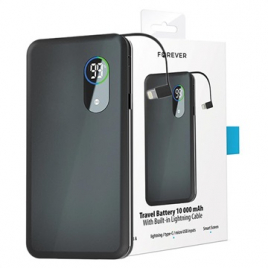 POWER BANK FOREVER 10000MAH + ECRAN LCD + DATA LIGHTNING INCORPORE