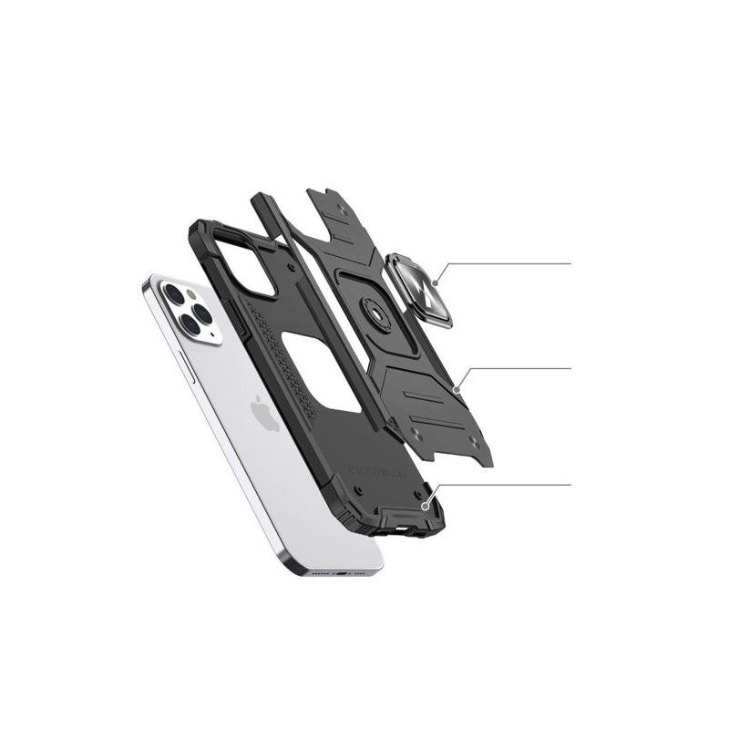 Jaclem - Wozinsky Ring Armor + support magnétique pour iPhone 13 rouge