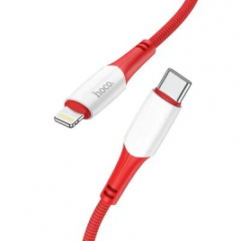 DATA CABLE HOCO CHARGE RAPIDE V VERS LIGHTNING ROUGE