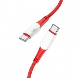 DATA CABLE HOCO CHARGE RAPIDE TYPE C TO TYPE C 60W 3,0A ROUGE