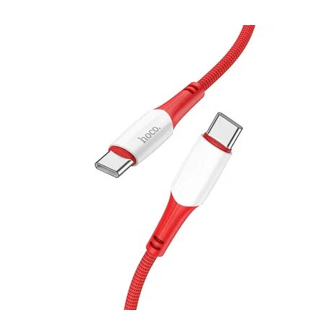 DATA CABLE HOCO CHARGE RAPIDE TYPE C TO TYPE C 60W 3,0A ROUGE