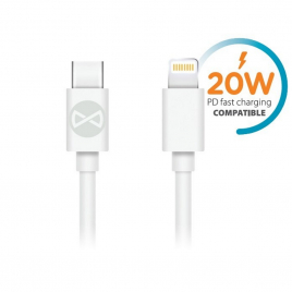 DATA CABLE USB-C/ LIGHTNING FOREVER CHARGE RAPIDE 1M 20W BLANC