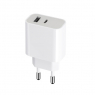 CHARGEUR SECTEUR USB+TYPEC 20W  BLANC FAST CHARGE