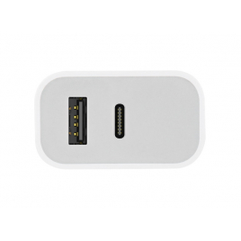 CHARGEUR SECTEUR USB+TYPEC 20W  BLANC FAST CHARGE