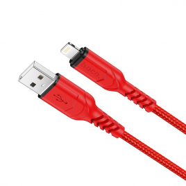 DATA CABLE LIGHTNING 2,4A 1M ROUGE