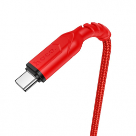 DATA CABLE USB C 3A 1M ROUGE RENFORCE FAST CHARGE HOCO X59 ANTI BENDING ROUGE