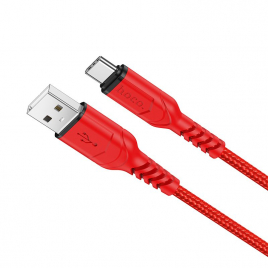 DATA CABLE USB C 3A 1M ROUGE RENFORCE FAST CHARGE HOCO X59 ANTI BENDING ROUGE