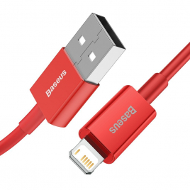 CABLE LIGHTNING 2,4A USB CHARGE RAPIDE BASEUS ROUGE 1M