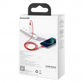 CABLE LIGHTNING 2,4A USB CHARGE RAPIDE BASEUS ROUGE 2M