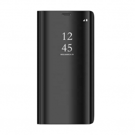 ETUI CLEAR VIEW POUR SAMSUNG A12 NOIR