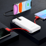 POWER BANK + CABLES INTEGRES 10000MAH BOROFONE BJ2 BLANC