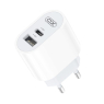 CHARGEUR 2,4A SORTIE USB + TYPE C CHARGE RAPIDE XO BLANC