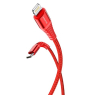 DATA CABLE LIGHTNING ANTI TORSION BOROFONE BU27 3A ROUGE