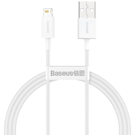 DATA CABLE LIGHTNING CHARGE RAPIDE 2,4A 1,0M BASEUS SUPERIOR BLANC