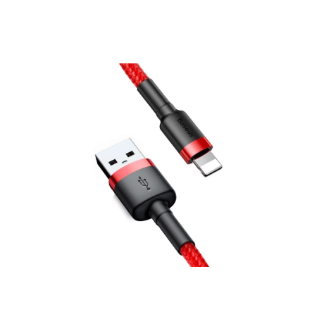 BASEUS DATA CABLE USB LIGHTNING ROUGE / NOIRE